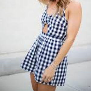 Adorable Gingham Romper with keyhole cutout M